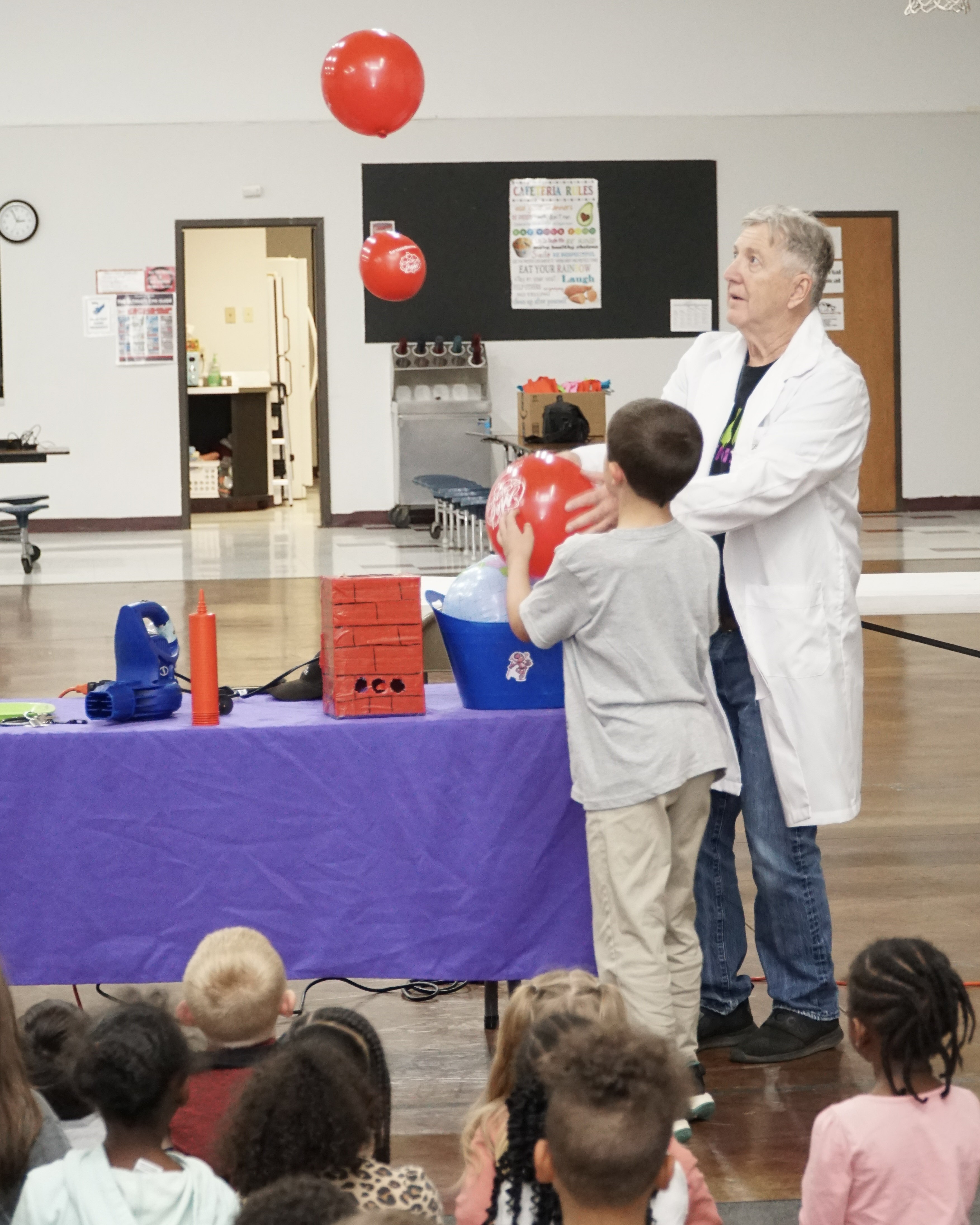 STEM Day at SJLS — Mad Science demonstration with balloons